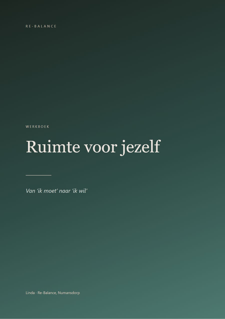 Omslag van het werkboek Ruimte voor jezelf